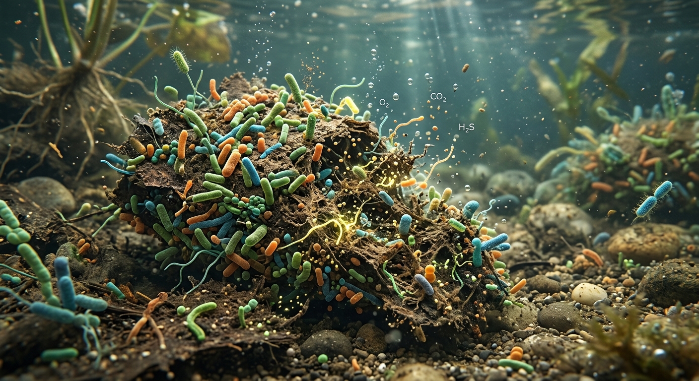 How MuckBiotics beneficial bacteria work at the sediment layer