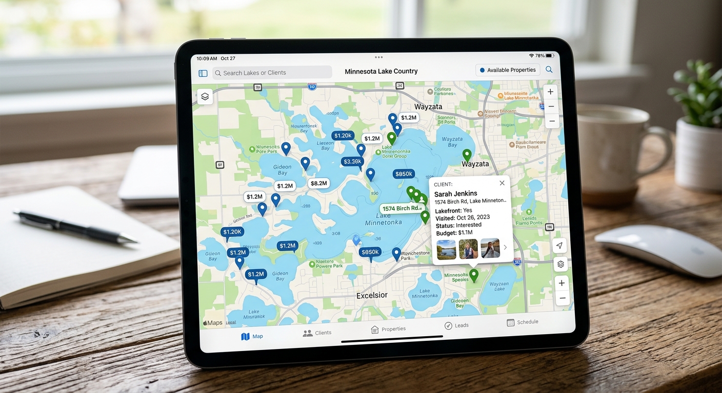 Tablet showing CRM