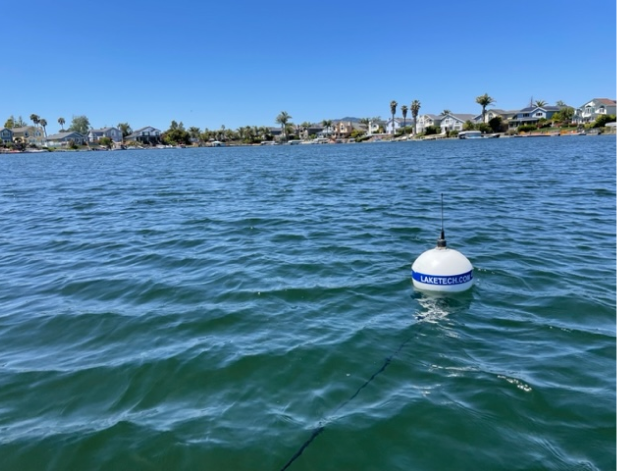 LakeTech monitoring buoy deployed on open water