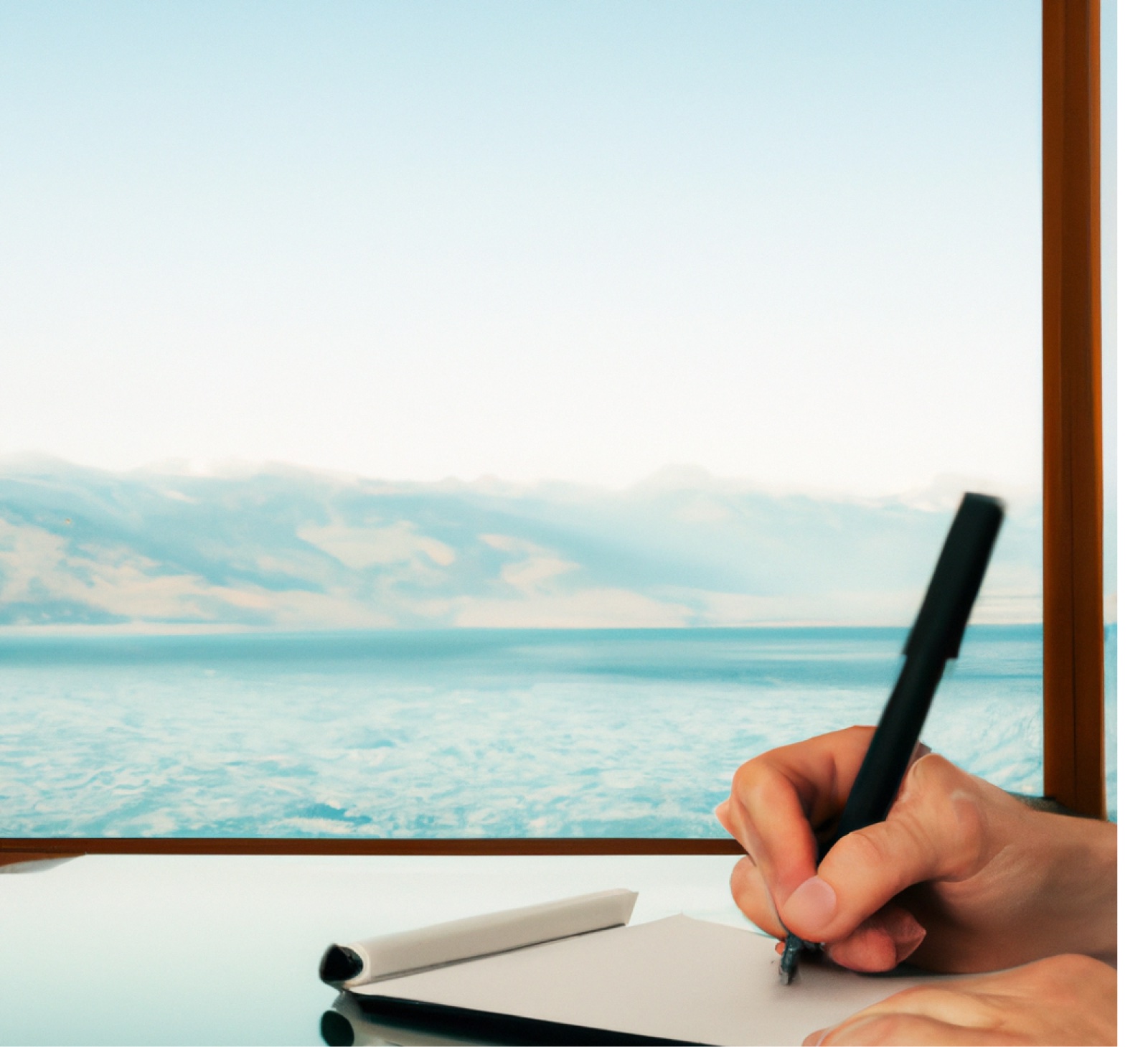 Writing a lake management plan with a lake visible in the background