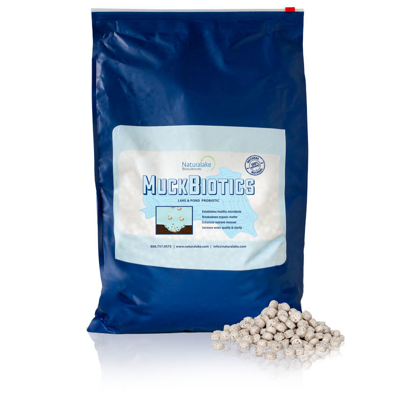 MuckBiotics lake and pond probiotic pellets with product bag
